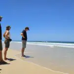 backpackers exploring K'gari at central station with Peterpans