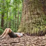 a backpackers exploring K'gari at central station with Peterpans