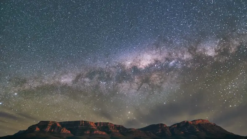 a panoramic skyline shot of the milkyway at night