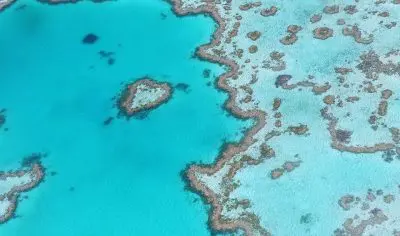 Flight over the Great Barrier Reef