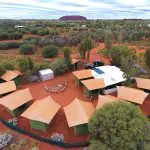 Picture of Campsite with safari tents at Uluru as part of group tour around the red centre
