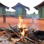 Image of cozy fire at Campsite at Uluru during an overnight tour