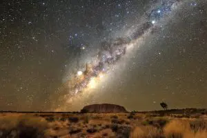 Stunning Milky Way over Uluru at night during a 3 Day Red Centre Uluru Kings Canyon Safari tour departing from Alice Springs.