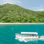 Fitzroy island with boat