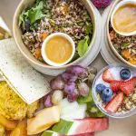 Vibrant bowls of nutrient-rich healthy foods, ideal for fuelling your 1 Day Peninsula Hot Springs Spa Entry Shuttle Bus adventure.
