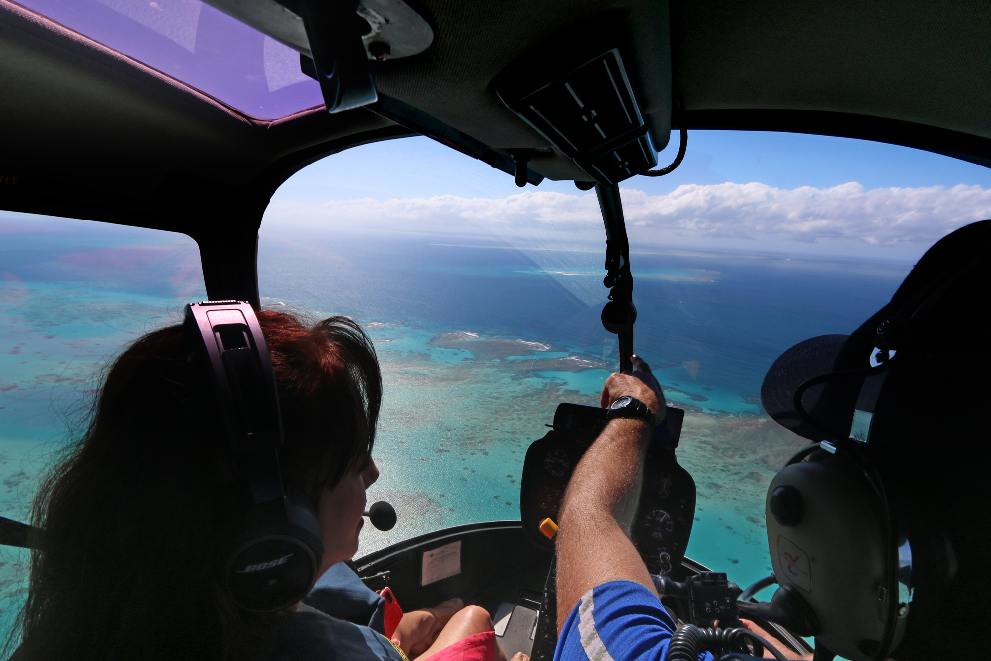 Experience breath-taking views of turquoise sea and vibrant coral reefs through the helicopter cockpit on a 30 Minute Inner Reef flight.